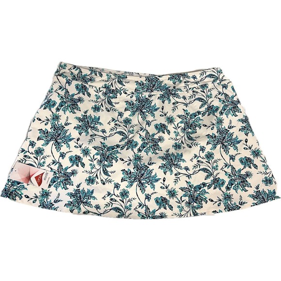 Lands End Womens Swim Skirt Plus Size 18 White Teal Blue Floral NEW - Picture 3 of 7